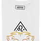 T-shirt bianca Leone con stampa segno zodiacale in cotone biologico