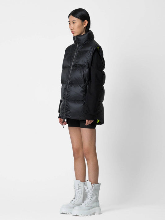 Gilet imbottito con logo e fodera fluo