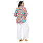 Camicetta estiva boho floreale con maniche 3/4