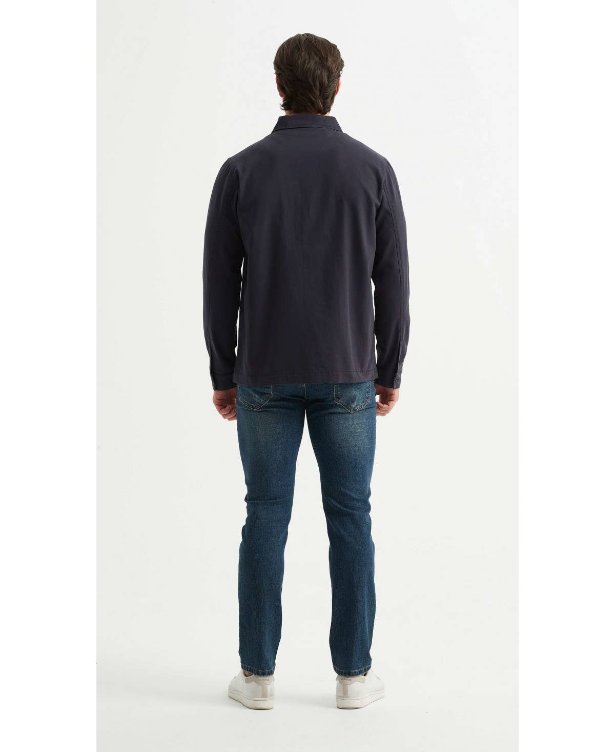 Giacca chic in cotone blu navy da uomo