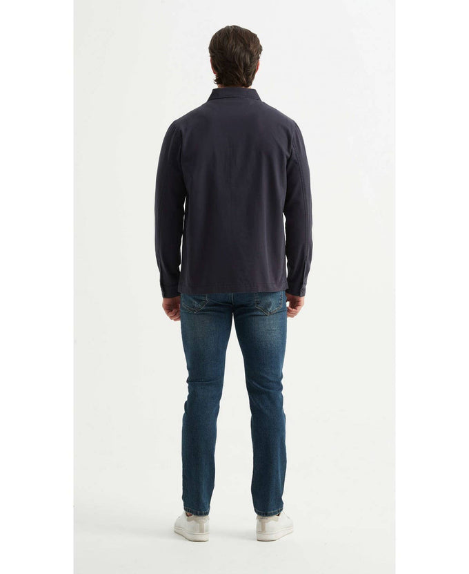 Giacca chic in cotone blu navy da uomo
