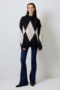 Maglione in maglia argyle oversize