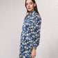Blusa fluida in raso stampato
