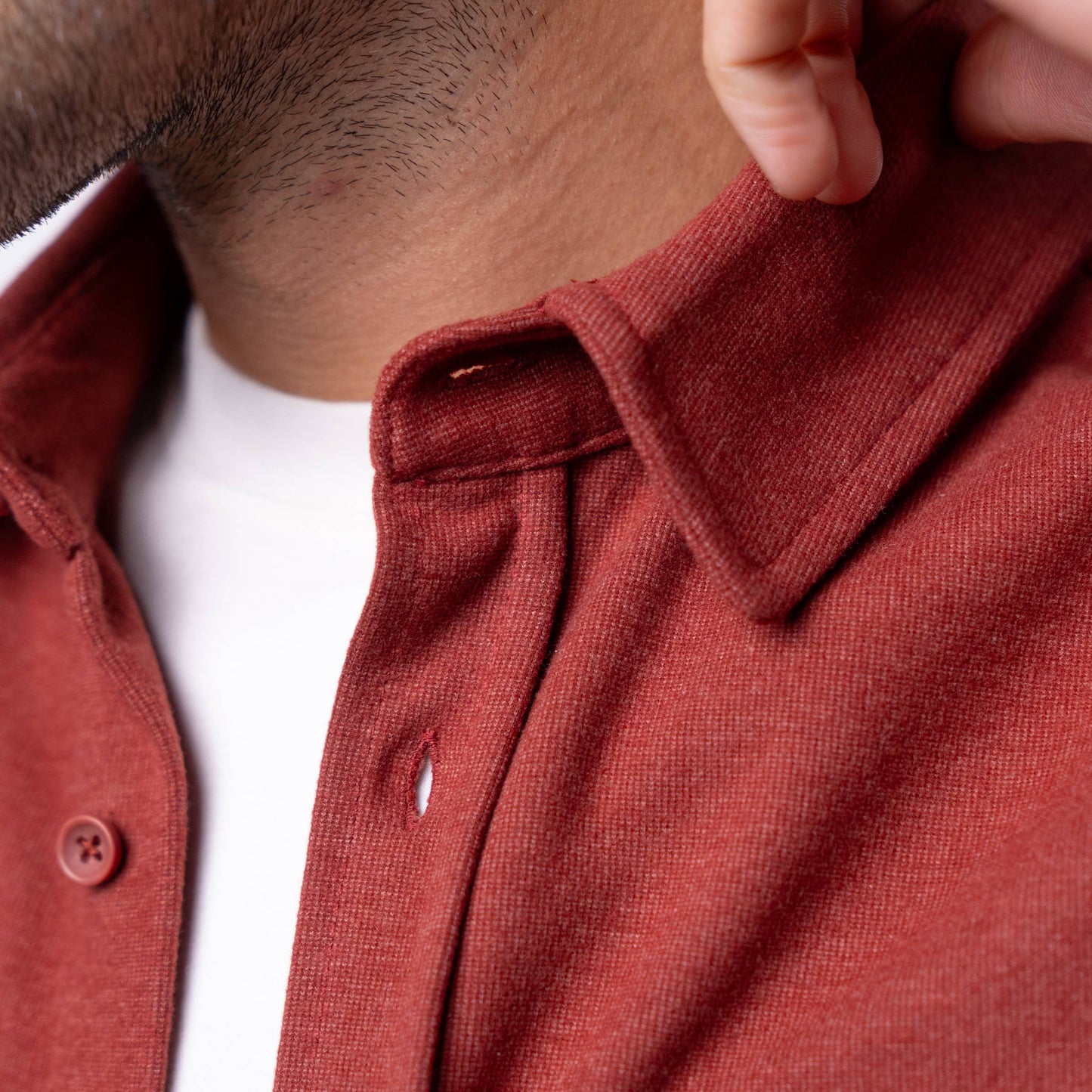 Sopracamicia in maglia antipiega bordeaux