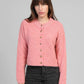 Cardigan corto Letiana rosa in maglia