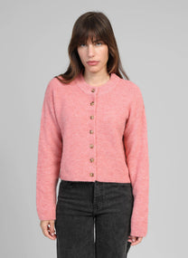 Cardigan corto Letiana rosa in maglia