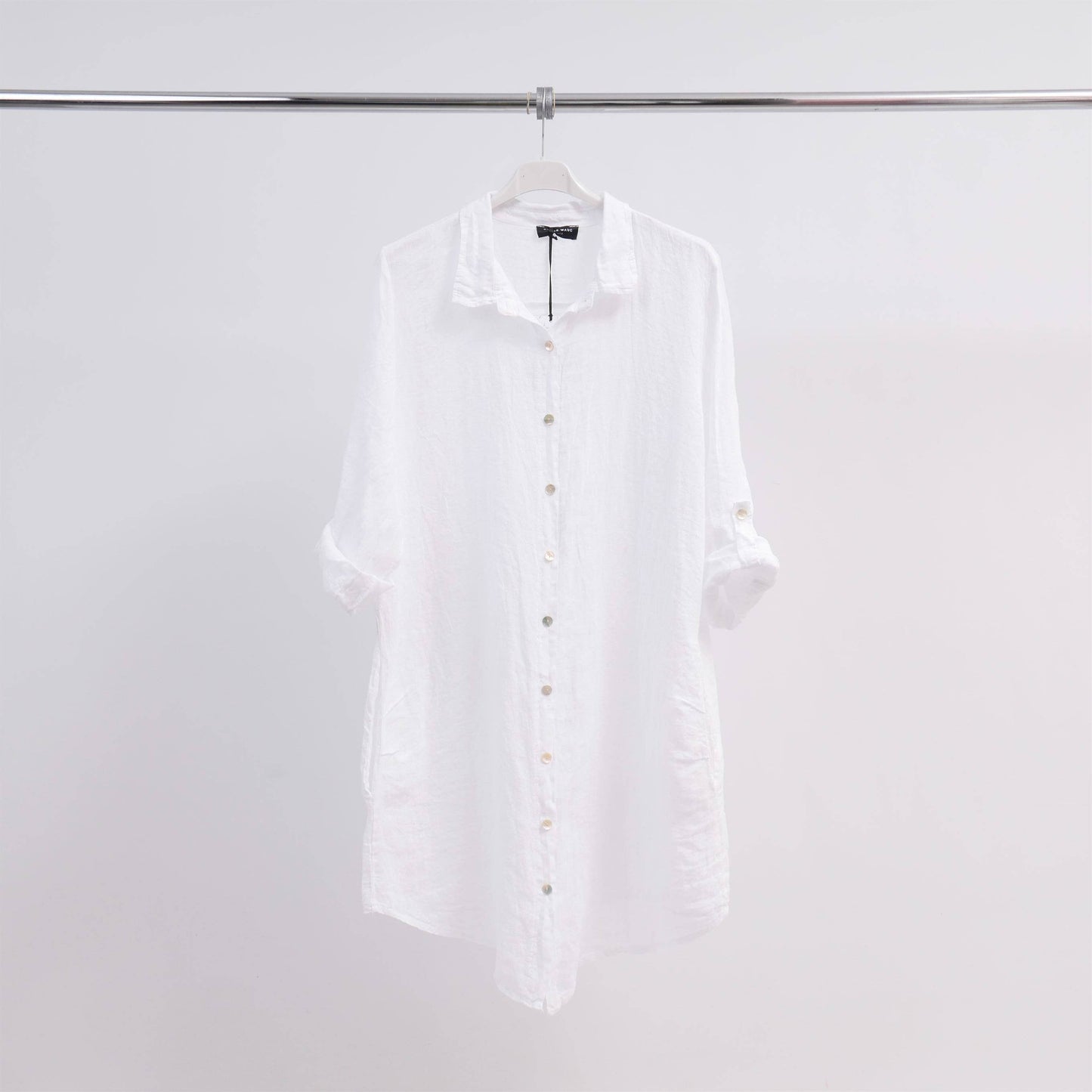 Abito camicia corto in lino