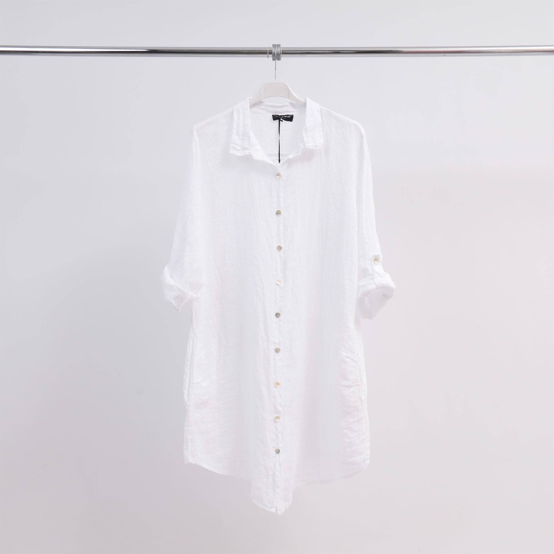 Abito camicia corto in lino