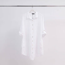 Abito camicia corto in lino