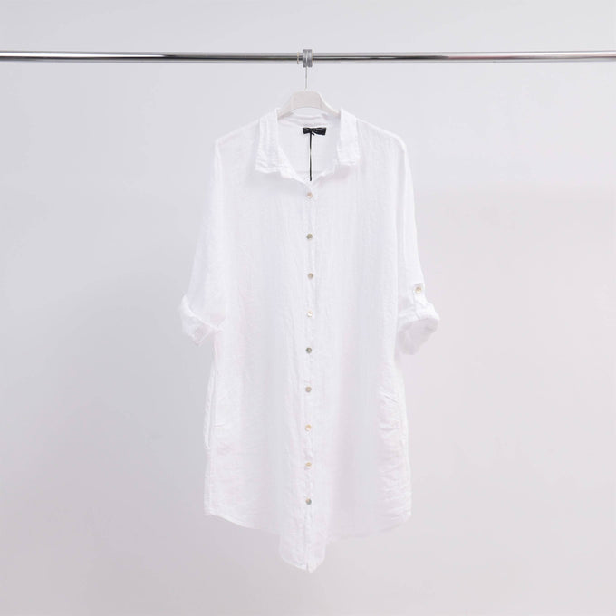 Abito camicia corto in lino