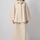 Trench corto in gabardine di cotone con maniche svasate