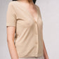 Cardigan in maglia fine con scollo a V e maniche corte