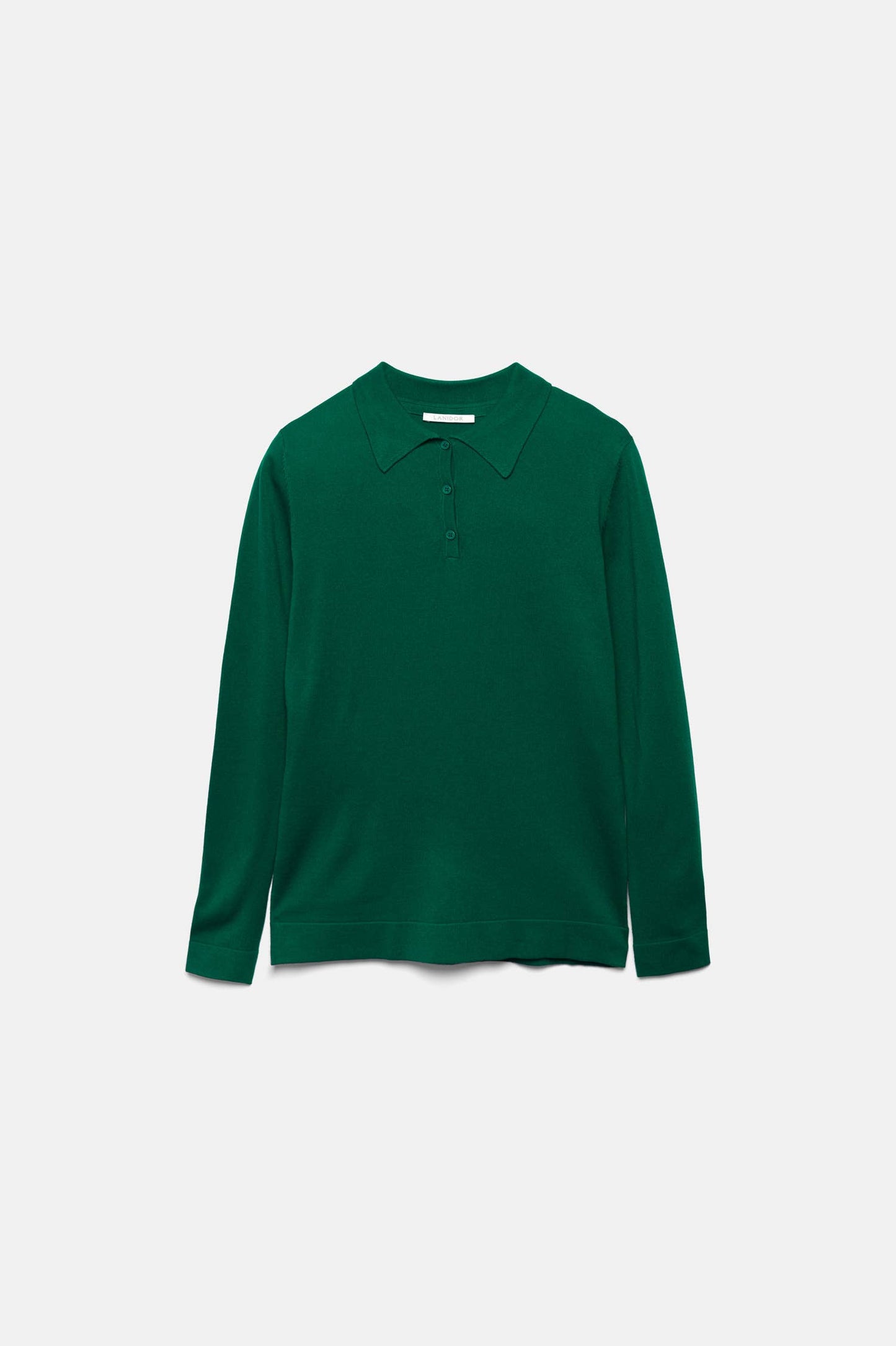 Polo in maglia a maniche lunghe tinta unita