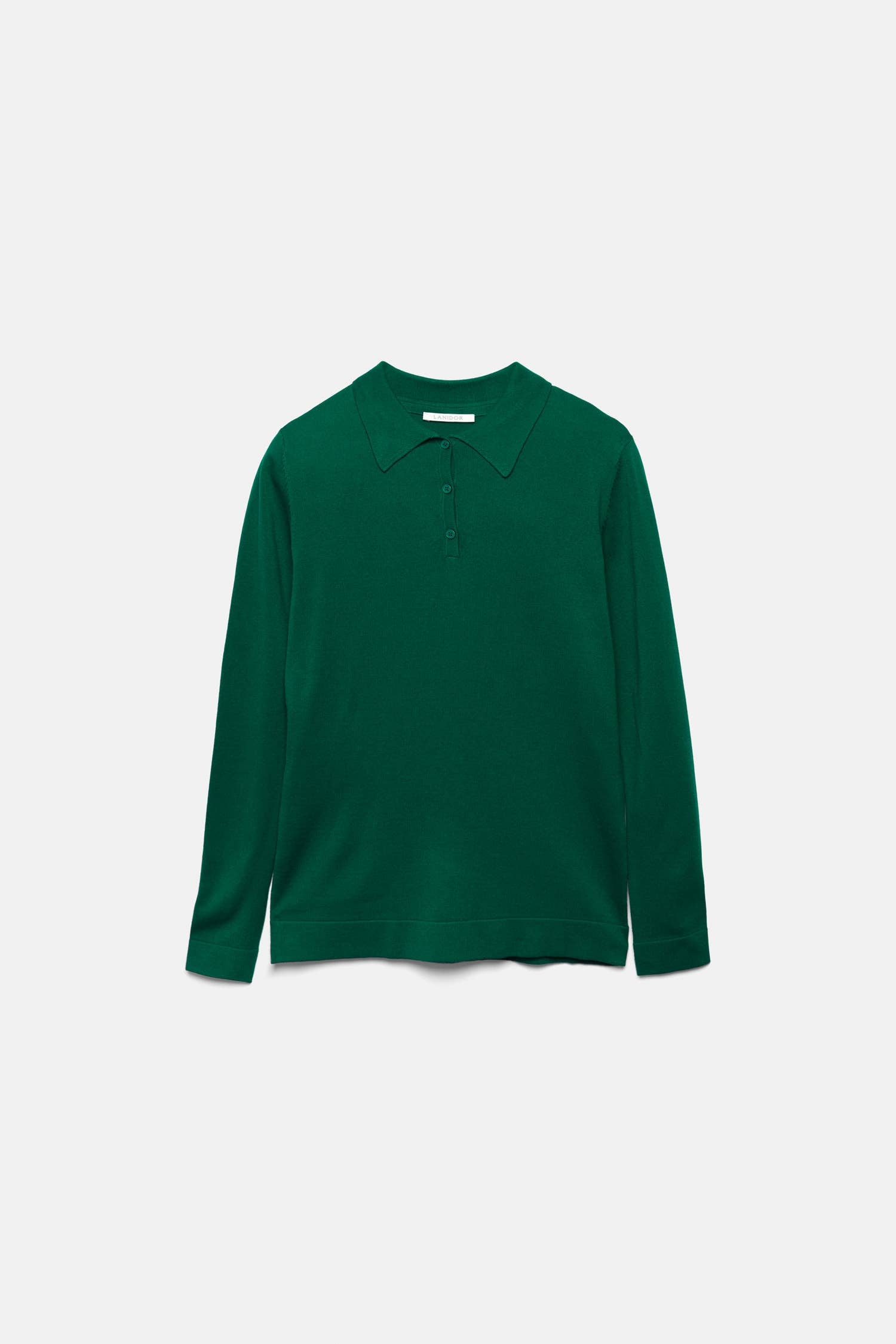 Polo in maglia a maniche lunghe tinta unita