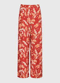 Pantaloni a vita alta terracotta con stampa frecce