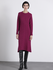 Abito midi in maglia a trecce