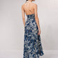 Abito lungo boho con top all’uncinetto e gonna floreale