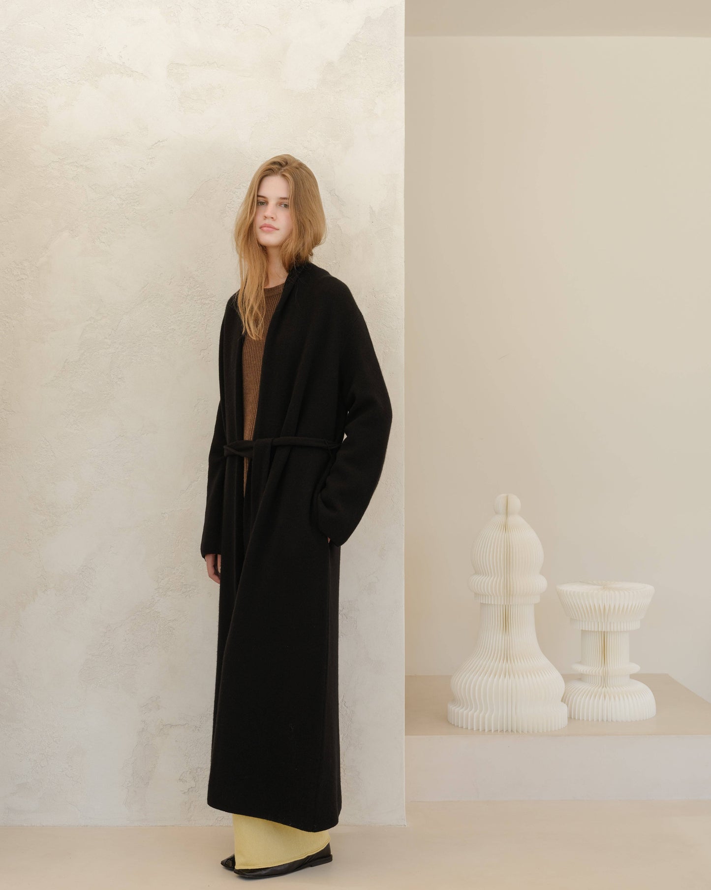 Cappotto maxi in misto cashmere con cintura