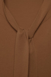 Maglione in maglia rasata con fiocco