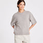 Maglione in lana d’agnello biologica a maniche corte grigio pietra