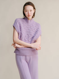 Tunica maxi a trecce in misto cashmere
