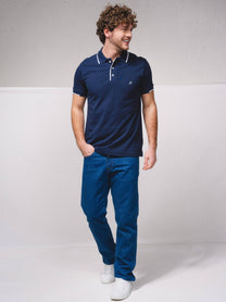 Polo in piqué di cotone con logo ricamato