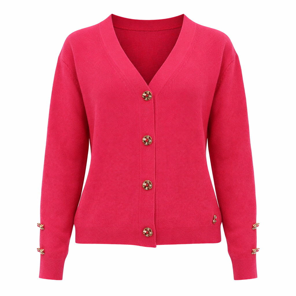 Cardigan in maglia con bottoni gioiello
