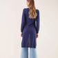 Cardigan lungo in viscosa blu notte