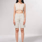 Bermuda donna jacquard beige con risvolto