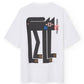 T-shirt oversize bianca con stampa gatto