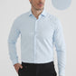 Camicia slim a righe tono su tono color cielo