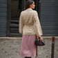 Cardigan beige con cintura