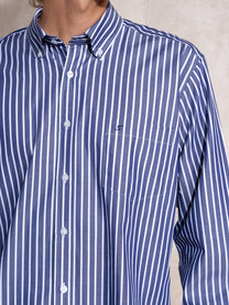 Camicia uomo a righe in cotone con colletto button-down