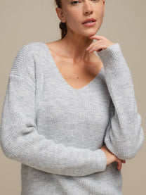 Maglione in maglia con scollo a V