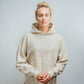 Felpa oversize con cappuccio No Bad Days Club beige
