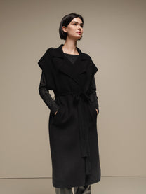 Gilet cappotto lungo smanicato da donna