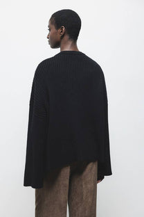Cardigan a coste in maglia con bottoni