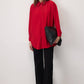 Camicia rossa oversize a vestibilità comoda
