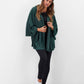 Mantella con cappuccio in maglia verde oliva