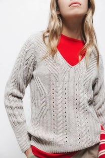 Maglione strutturato con scollo a V