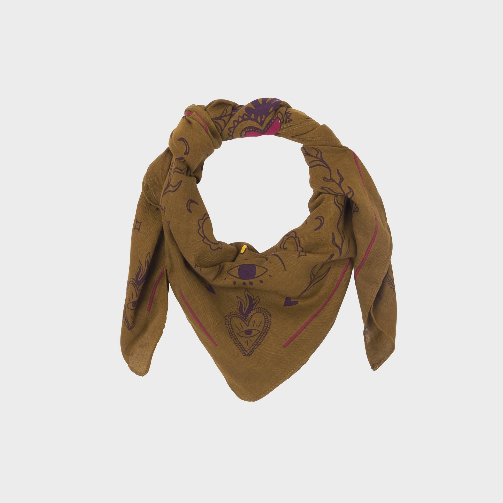 Foulard donna in cotone biologico Lise color kaki
