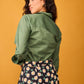 Camicia Rocio verde in cotone con pieghe