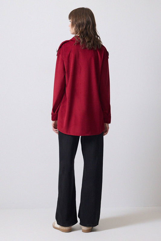 Camicia in velluto a coste con spalline