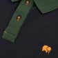 Polo color block in cotone biologico blu
