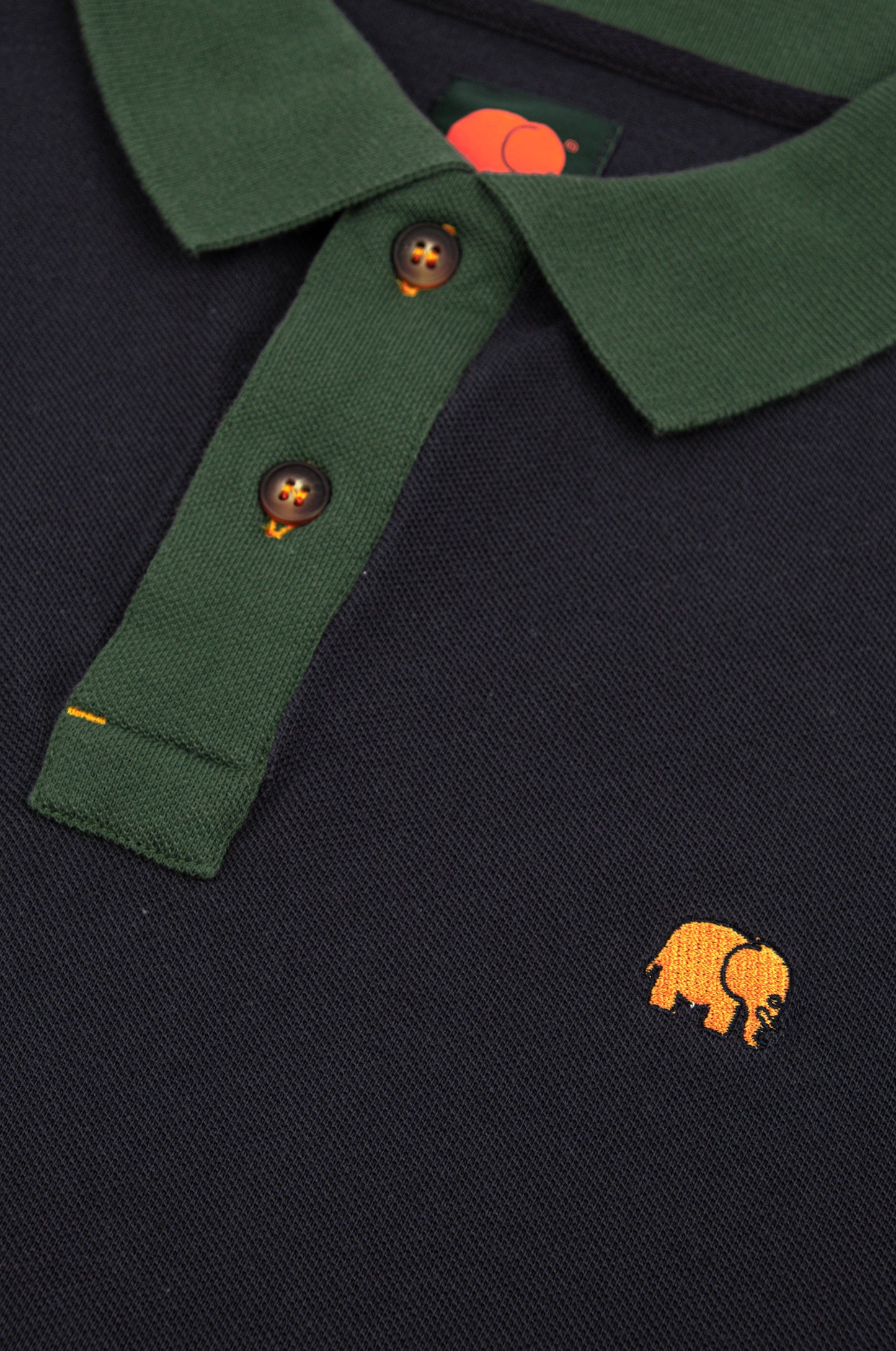 Polo color block in cotone biologico blu