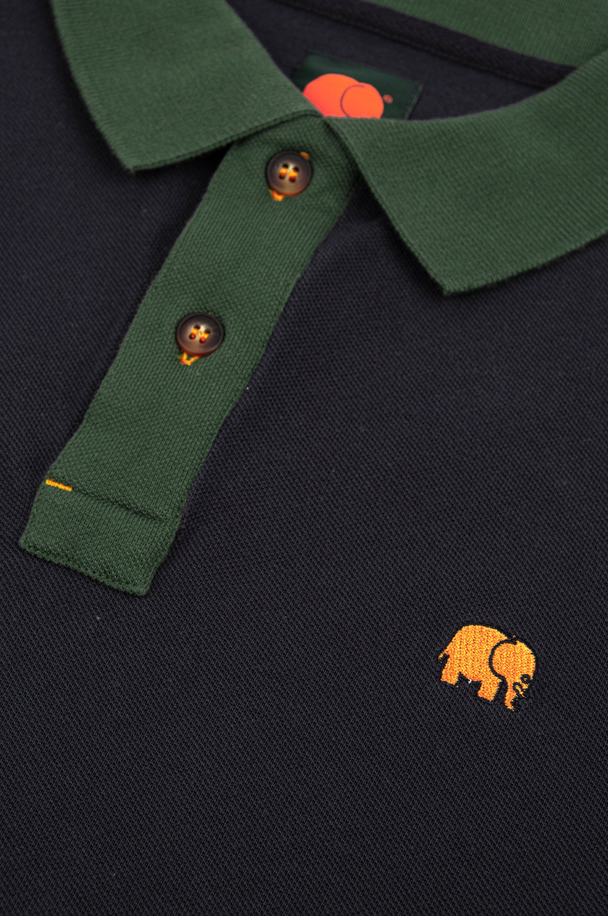 Polo color block in cotone biologico blu
