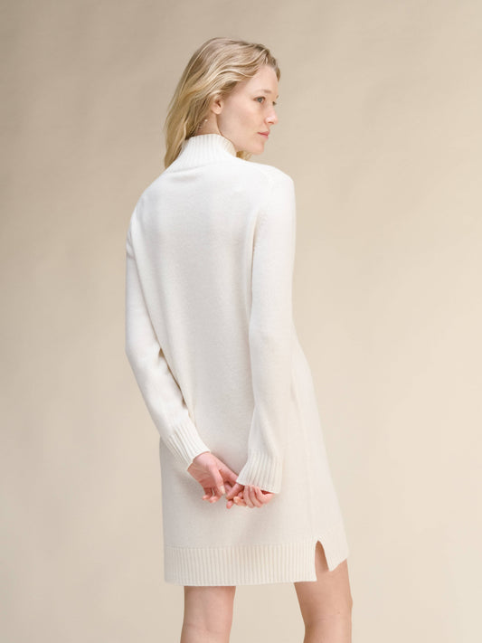 Abito midi in misto cashmere con collo alto