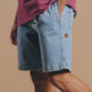 Pantaloncini da arrampicata in denim riciclato lavaggio chiaro