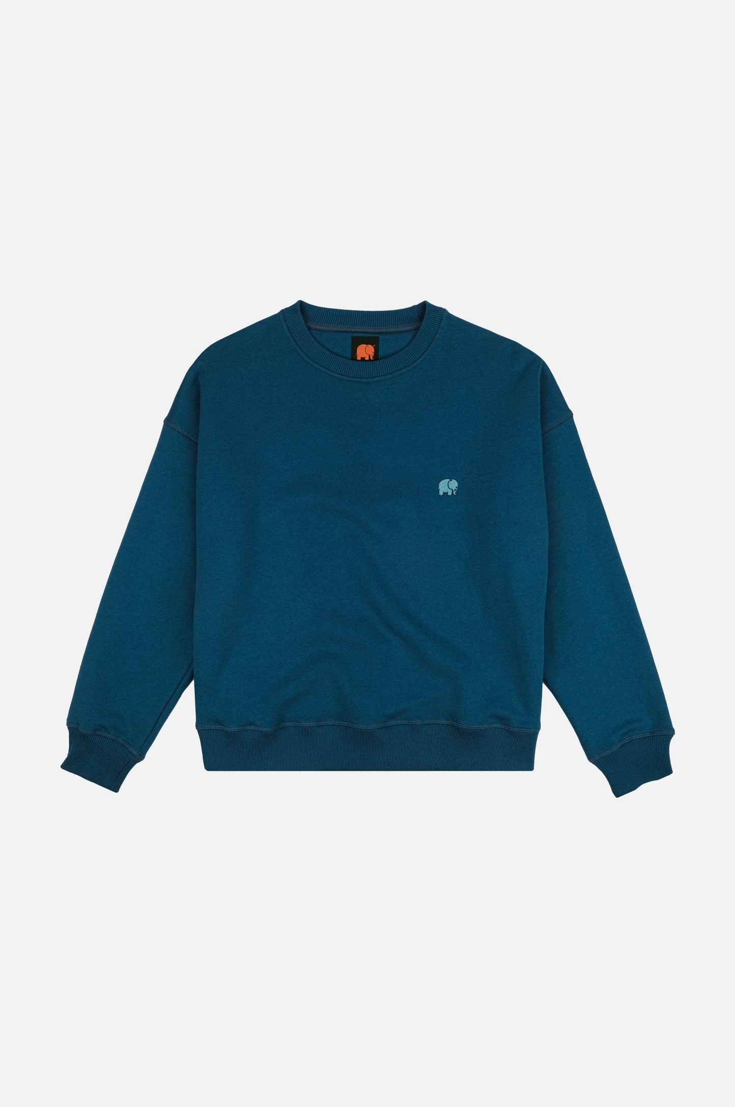 Felpa essenziale oversize da donna in cotone organico blu zaffiro