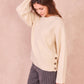 Maglione in misto lana con bottoni laterali